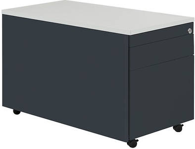 mauser, mauser Schubladencontainer mit Rollen HxT 529 x 800 mm, 1 Materialschub, 1 Hängeregistratur anthrazitgrau / anthrazitgrau / lichtgrau, mauser Schubladencontainer mit Rollen, HxT 529 x 800 mm, 1 Materialschub, 1 Hängeregistratur, anthrazitgrau / anthrazitgrau / lichtgrau