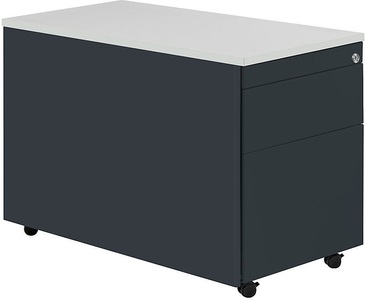 mauser, mauser Schubladencontainer mit Rollen HxT 579 x 800 mm, Kunststoffplatte, 1 Materialschub, 1 Hängeregistratur anthrazitgrau / anthrazitgrau / lichtgrau, mauser Schubladencontainer mit Rollen, HxT 579 x 800 mm, Kunststoffplatte, 1 Materialschub, 1 Hängeregistratur, anthrazitgrau / anthrazitgrau / lichtgrau