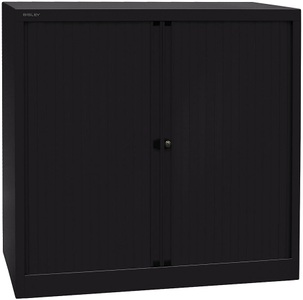 Bisley, BISLEY Euro-Rollladenschrank Breite 1000 mm, 2 Fachböden schwarz, BISLEY Rollladenschrank, 2 OH, Breite 1.000 mm, silber