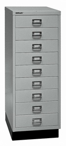 Bisley, BISLEY MultiDrawer™ 39er Serie mit Sockel, DIN A3, 9 Schubladen silber, BISLEY MultiDrawer? 39er Serie, mit Sockel, DIN A3, 9 Schubladen, silber, schwarz