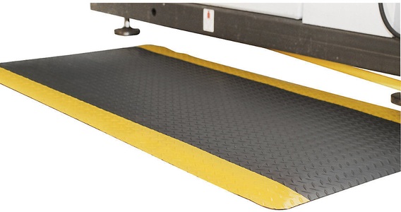 undefined, Anti-Ermüdungsmatte, PVC / Neopren Zuschnitt, max. 18,3 m, schwarz / gelb lfd. m x 900 mm, Ergonomiematte Safety Deckplate, lfm. x B 900 mm
