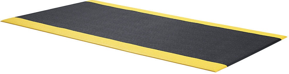 undefined, Anti-Ermüdungsmatte PVC mit Hammerschlagoptik, Höhe 9 mm 600 x 900 mm, schwarz/gelb, Orthomat® Arbeitsplatzmatte Anti-Fatigue, Safety, 600 x 900 mm