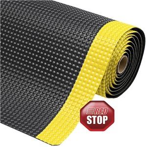 undefined, Arbeitsplatzmatte, Höhe 19 mm Breite 910 mm, pro lfd. m schwarz/gelb, Anti-Ermüdungsmatte aus PVC, Mikrozellen-Vinyl-Rückseite, lfm x 910 mm, schwarz/gelb