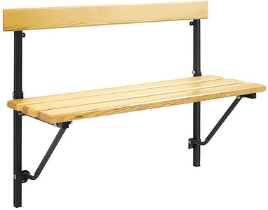undefined, Wandbank klappbar, Länge bis 1200 mm mit Holzauflage, Klappbank, Holz, L 1200 mm, anthrazit (RAL 7016)
