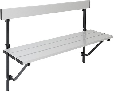 undefined, Wandbank klappbar, feste Länge 1200 mm mit Aluminiumauflage, Klappbank, Alu, L 1200 mm, anthrazit (RAL 7016)