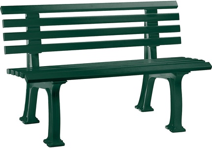 undefined, Parkbank aus Kunststoff mit 9 Leisten Breite 1200 mm, moosgrün, Gartenbank, 2-Sitzer, L 1200 mm, grün