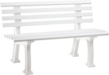 undefined, Parkbank aus Kunststoff mit 9 Leisten Breite 1200 mm, weiß, Gartenbank, 2-Sitzer, L 1200 mm, weiß