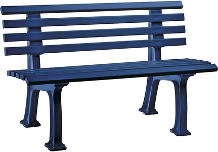 undefined, Parkbank aus Kunststoff mit 9 Leisten Breite 1200 mm, stahlblau, Gartenbank, 2-Sitzer, L 1200 mm, blau