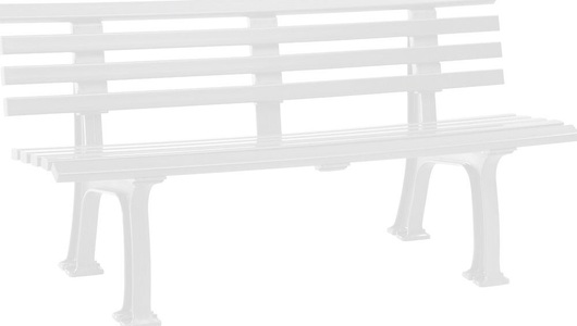 undefined, Parkbank aus Kunststoff mit 9 Leisten Breite 1500 mm, weiß, Sitzbank Bern, Länge 1.500 mm, 2-füssig, weiss