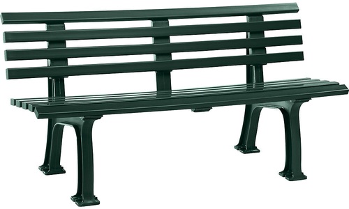 undefined, Parkbank aus Kunststoff mit 9 Leisten Breite 1500 mm, moosgrün, Sitzbank Bern, Länge 1.500 mm, 2-füssig, grün