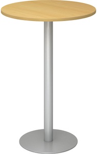 undefined, Stehtisch, Ø 800 mm 1116 mm hoch, Gestell silber Platte Buche-Dekor, Stehtisch, Ø 800 mm, 1116 mm hoch, Gestell silber, Platte Buche-Dekor