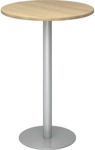 undefined, Stehtisch, Ø 800 mm 1116 mm hoch, Gestell silber Platte Eiche-Dekor, Stehtisch, Ø 800 mm, 1116 mm hoch, Gestell silber, Platte Eiche-Dekor
