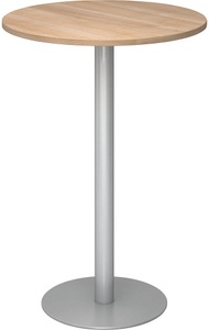 undefined, Stehtisch, Ø 800 mm 1116 mm hoch, Gestell silber Platte Nussbaum-Dekor, Stehtisch, Ø 800 mm, 1116 mm hoch, Gestell silber, Platte Nussbaum-Dekor