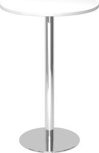 undefined, Stehtisch, Ø 800 mm 1116 mm hoch, Gestell verchromt Platte weiß, Stehtisch, Ø 800 mm, 1116 mm hoch, Gestell verchromt, Platte weiß
