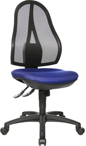 Topstar, Topstar Bürodrehstuhl ohne Armlehnen, Netzrückenlehne schwarz Bezug royalblau, Topstar Bürostuhl OPEN POINT SY, ohne Armlehnen, Netzrückenlehne schwarz, Bezug royalblau