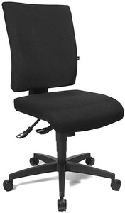Topstar, Topstar Bürodrehstuhl, Punktsynchron-Mechanik und Flachsitz Höhenverstellbare Rückenlehne Bezug schwarz, Topstar Bürostuhl COMFORT, Höhenverstellbare Rückenlehne, Bezug schwarz