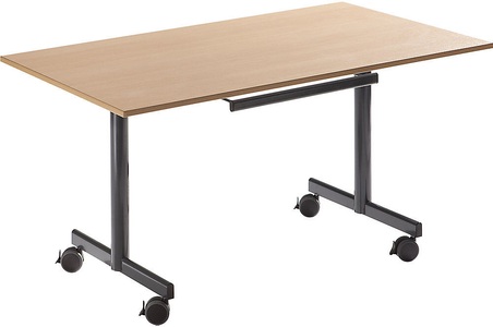 undefined, Tisch mit abklappbarer Platte, mobil HxBxT 720 x 1600 x 800 mm Buche-Dekor, Tisch mit abklappbarer Platte, mobil, HxBxT 720 x 1600 x 800 mm, Buche-Dekor
