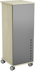undefined, Office- und Medien-Caddy mit 4 Fächern, 1 ausziehbare Ablageplatte Buche-Dekor, Office- und Medien-Caddy, mit 4 Fächern, 1 ausziehbare Ablageplatte, Buche-Dekor