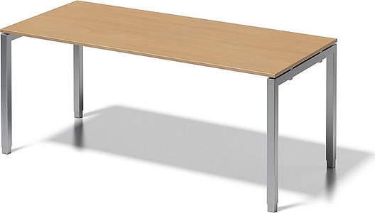 Bisley, BISLEY Schreibtisch CITO, U-Gestell HxBxT 650 - 850 x 1800 x 800 mm Gestell silber, Platte Buche, BISLEY Schreibtisch CITO, U-Gestell, HxBxT 650 - 850 x 1800 x 800 mm, Gestell silber, Platte Buche