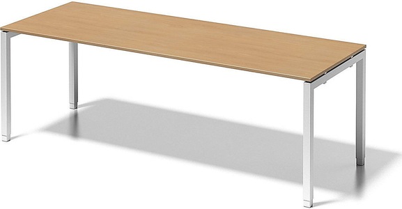 Bisley, BISLEY Schreibtisch CITO, U-Gestell HxBxT 650 - 850 x 2200 x 800 mm Gestell weiß, Platte Buche, BISLEY Schreibtisch CITO, U-Gestell, HxBxT 650 - 850 x 2200 x 800 mm, Gestell weiß, Platte Buche