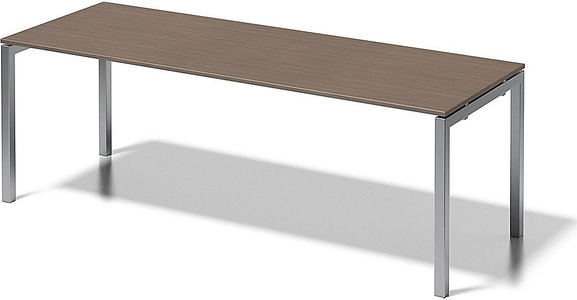 Bisley, BISLEY Schreibtisch CITO, U-Gestell HxBxT 740 x 2200 x 800 mm Gestell silber, Platte Nussbaum, 