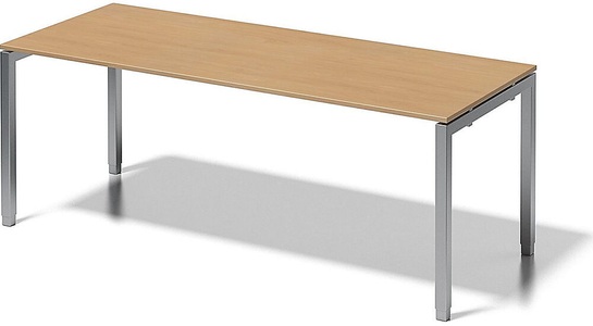 Bisley, BISLEY Schreibtisch CITO, U-Gestell HxBxT 650 - 850 x 2000 x 800 mm Gestell silber, Platte Buche, BISLEY Schreibtisch CITO, U-Gestell, HxBxT 650 - 850 x 2000 x 800 mm, Gestell silber, Platte Buche