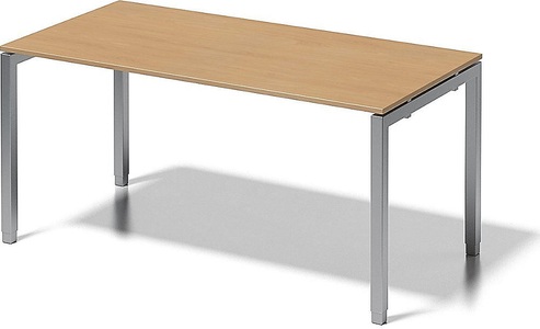 Bisley, BISLEY Schreibtisch CITO, U-Gestell HxBxT 650 - 850 x 1600 x 800 mm Gestell silber, Platte Buche, BISLEY Schreibtisch CITO, U-Gestell, HxBxT 650 - 850 x 1600 x 800 mm, Gestell silber, Platte Buche