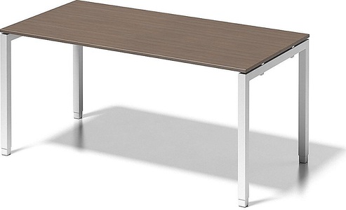 Bisley, BISLEY Schreibtisch CITO, U-Gestell HxBxT 650 - 850 x 1600 x 800 mm Gestell weiß, Platte Nussbaum, 