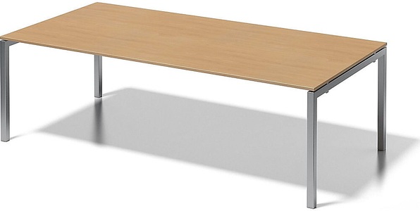 Bisley, BISLEY Schreibtisch CITO, U-Gestell HxBxT 740 x 2400 x 1200 mm Gestell silber, Platte Buche, BISLEY Schreibtisch CITO, U-Gestell, HxBxT 740 x 2400 x 1200 mm, Gestell silber, Platte Buche