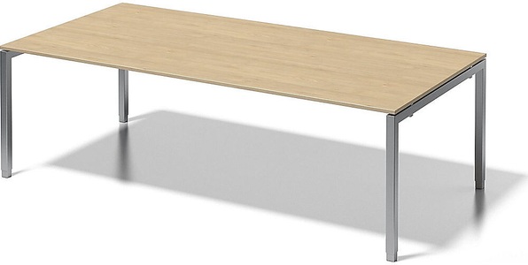Bisley, BISLEY Schreibtisch CITO, U-Gestell HxBxT 650 - 850 x 2400 x 1200 mm Gestell silber, Platte Ahorn, BISLEY Schreibtisch CITO, U-Gestell, HxBxT 650 - 850 x 2400 x 1200 mm, Gestell silber, Platte Ahorn
