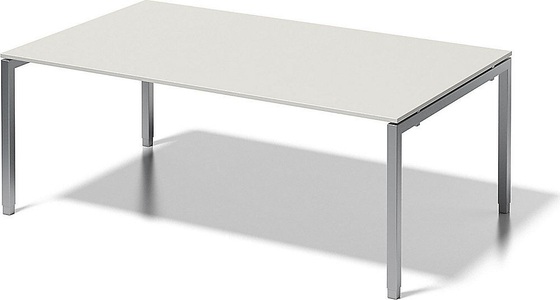 Bisley, BISLEY Schreibtisch CITO, U-Gestell HxBxT 650 - 850 x 2000 x 1200 mm Gestell silber, Platte grauweiß, BISLEY Schreibtisch CITO, U-Gestell, HxBxT 650 - 850 x 2000 x 1200 mm, Gestell silber, Platte grauweiß