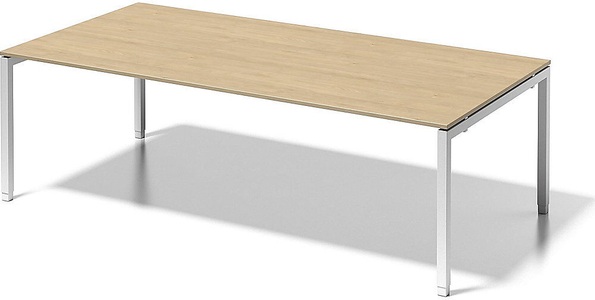 Bisley, BISLEY Schreibtisch CITO, U-Gestell HxBxT 650 - 850 x 2400 x 1200 mm Gestell weiß, Platte Ahorn, BISLEY Schreibtisch CITO, U-Gestell, HxBxT 650 - 850 x 2400 x 1200 mm, Gestell weiß, Platte Ahorn