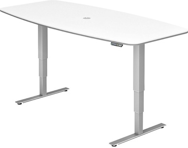 undefined, Konferenztisch, BxT 2200 x 1030 mm elektrisch höhenverstellbar 620 - 1270 mm weiß, Konferenztisch, BxT 2200 x 1030 mm, elektrisch höhenverstellbar 620 - 1270 mm, weiß