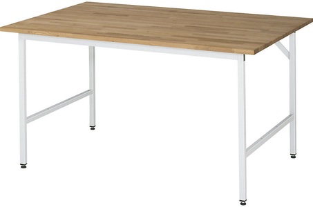 RAU, RAU Arbeitstisch, höhenverstellbar 800 - 850 mm, Buchenplatte massiv BxT 1500 x 1000 mm, lichtgrau, RAU Arbeitstisch, Buche-Platte, 1500 x 1000 x 800-850 mm