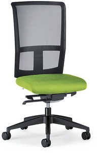 interstuhl, interstuhl Bürodrehstuhl GOAL AIR, Rückenlehnenhöhe 545 mm Gestell schwarz, mit weichen Rollen gelbgrün, Sitztiefe 410 mm, 