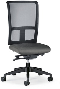 interstuhl, interstuhl Bürodrehstuhl GOAL AIR, Rückenlehnenhöhe 545 mm Gestell schwarz, mit harten Rollen eisengrau, Sitztiefe 410 - 460 mm, 
