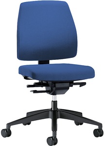 interstuhl, interstuhl Bürodrehstuhl GOAL, Rückenlehnenhöhe 430 mm Gestell schwarz, mit harten Rollen enzianblau, Sitztiefe 410 - 460 mm, 