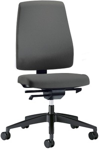 interstuhl, interstuhl Bürodrehstuhl GOAL, Rückenlehnenhöhe 530 mm Gestell schwarz, mit weichen Rollen eisengrau, Sitztiefe 410 - 460 mm, 