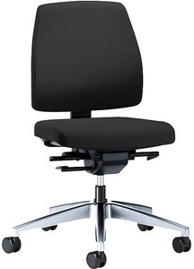 interstuhl, interstuhl Bürodrehstuhl GOAL, Rückenlehnenhöhe 430 mm Gestell poliert, mit harten Rollen graphitschwarz, Sitztiefe 410 mm, 