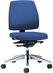 interstuhl, interstuhl Bürodrehstuhl GOAL, Rückenlehnenhöhe 430 mm Gestell poliert, mit harten Rollen enzianblau, Sitztiefe 410 mm, 