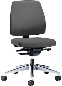 interstuhl, interstuhl Bürodrehstuhl GOAL, Rückenlehnenhöhe 430 mm Gestell poliert, mit weichen Rollen eisengrau, Sitztiefe 410 - 460 mm, 