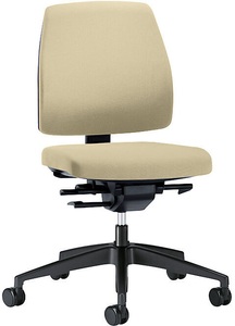 interstuhl, interstuhl Bürodrehstuhl GOAL, Rückenlehnenhöhe 430 mm Gestell schwarz, mit weichen Rollen beige, Sitztiefe 410 - 460 mm, 