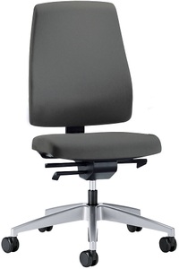 interstuhl, interstuhl Bürodrehstuhl GOAL, Rückenlehnenhöhe 530 mm Gestell brillantsilber, mit harten Rollen eisengrau, Sitztiefe 410 - 460 mm, 