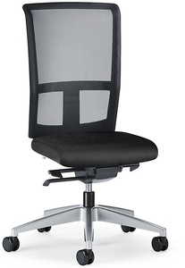 interstuhl, interstuhl Bürodrehstuhl GOAL AIR, Rückenlehnenhöhe 545 mm Gestell brillantsilber, mit weichen Rollen graphitschwarz, Sitztiefe 410 mm, 