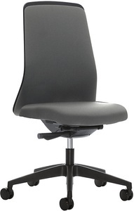 interstuhl, interstuhl Operator-Drehstuhl EVERY, Chillback-Rückenlehne schwarz Gestell schwarz, mit harten Rollen enzianblau, Sitztiefe 430 mm, 