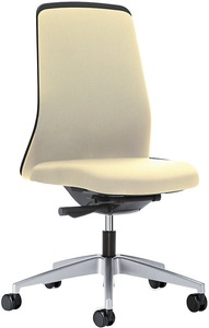 interstuhl, interstuhl Operator-Drehstuhl EVERY, Chillback-Rückenlehne schwarz Gestell brillantsilber, mit harten Rollen beige, Sitztiefe 430 mm, 