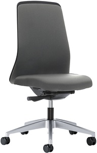 interstuhl, interstuhl Operator-Drehstuhl EVERY, Chillback-Rückenlehne schwarz Gestell brillantsilber, mit harten Rollen eisengrau, Sitztiefe 430 mm, 