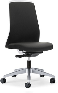interstuhl, interstuhl Operator-Drehstuhl EVERY, Chillback-Rückenlehne weiß Gestell brillantsilber, mit weichen Rollen graphitschwarz, Sitztiefe 430 mm, 
