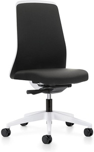 interstuhl, interstuhl Operator-Drehstuhl EVERY, Chillback-Rückenlehne weiß Gestell weiß, mit weichen Rollen graphitschwarz, Sitztiefe 430 mm, 