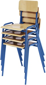 undefined, Stapelstuhl, Buchensperrholz VE 4 Stk Gestell enzianblau, eurokraft basic Stapelstuhl, Buchensperrholz, VE 4 Stk, Gestell enzianblau